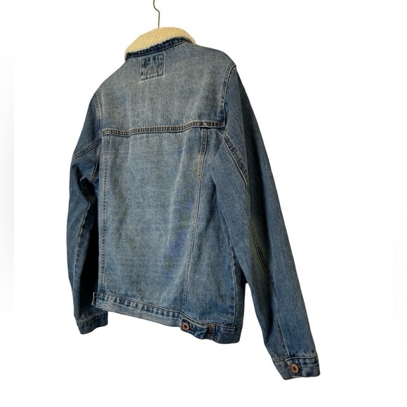 Forever 21 Jean Jacket Faux Fur Boys Large - Picture 11 of 14